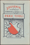 711748 Voorzijde van een kleine almanak, als ‘Souvenir aangeboden door de Bedienden der Sociëteit van het Park Tivoli’, ...